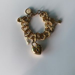 Bracelet- gold chain with charms